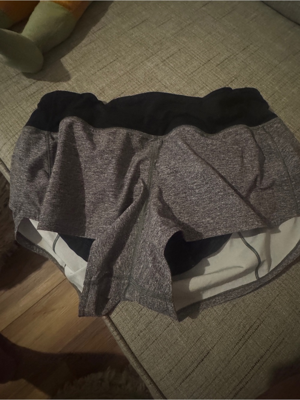 lululemon athletica Grey Athletic Shorts with Black Waistband